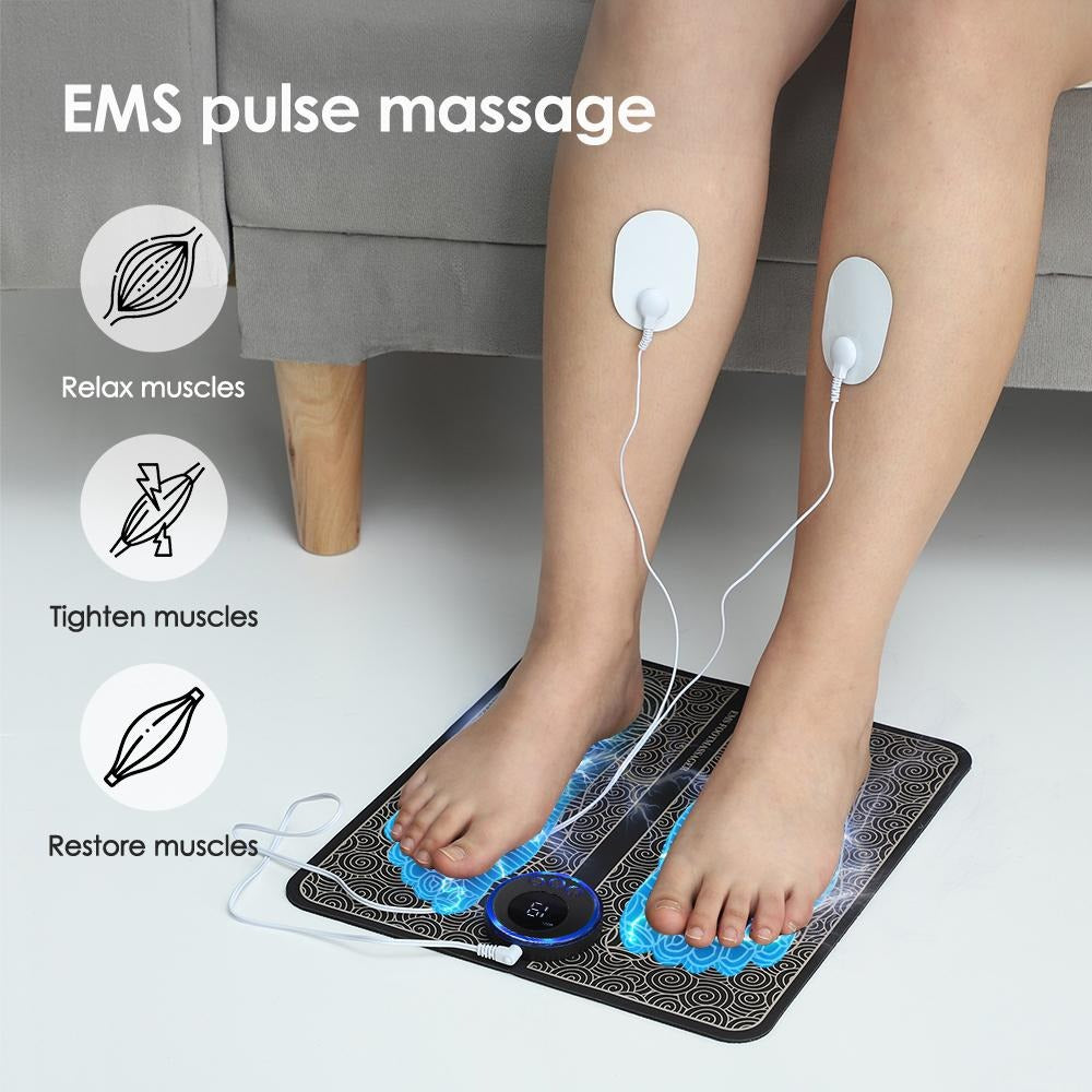Masajeador Eléctrico Ems Para Piernas Y Pies Con Electrodos