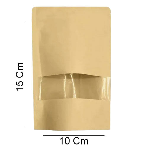 Bolsas Doypack Zipper Papel Kraft De Ventana