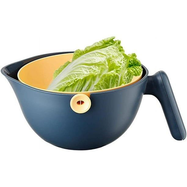 COLADOR 2 EN 1 PASTA,VEGETALES, FRUTAS DRENAJE GIRATORIO DOBLE CAPA
