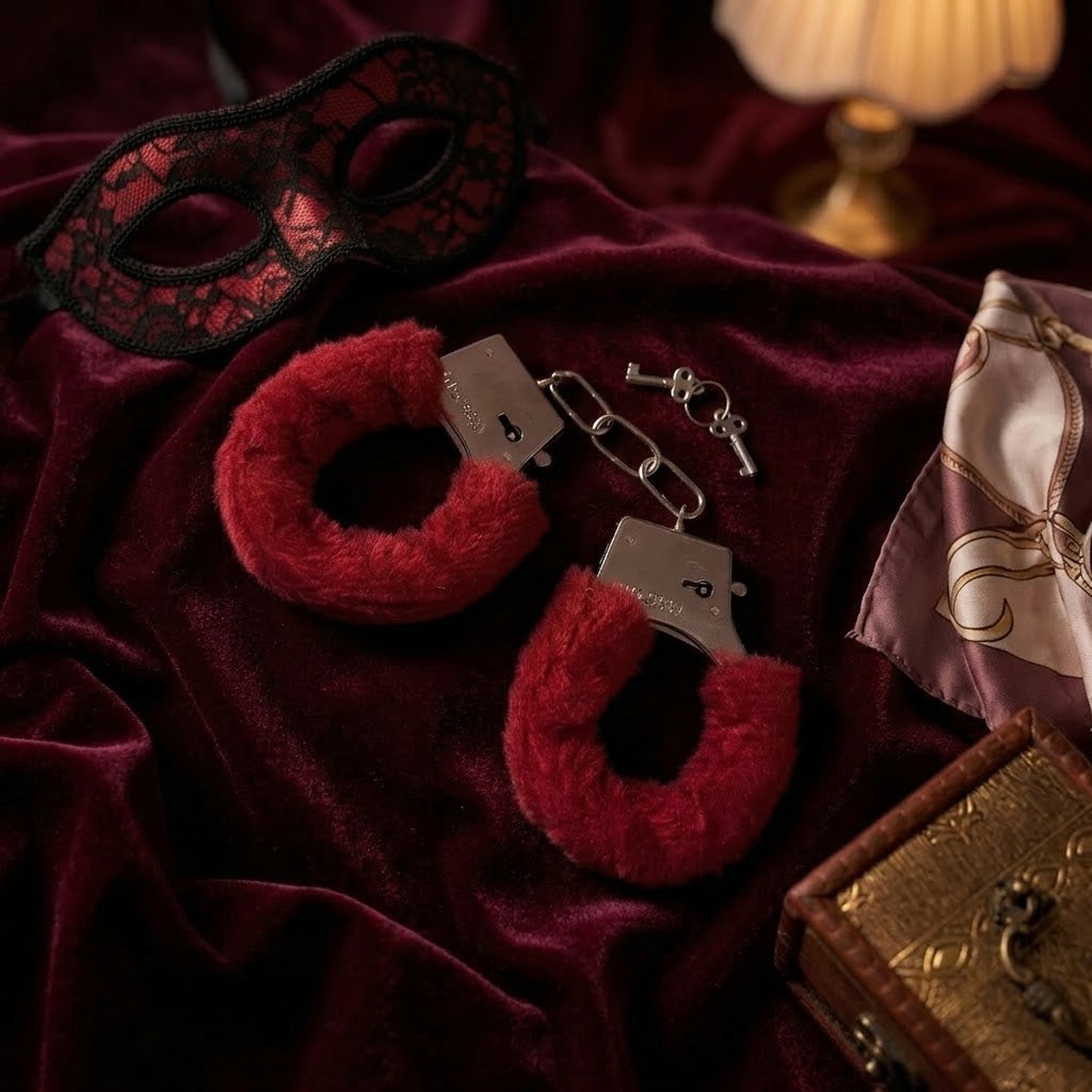 Esposas de Peluche Rojas con Llaves – Juego y Seducción