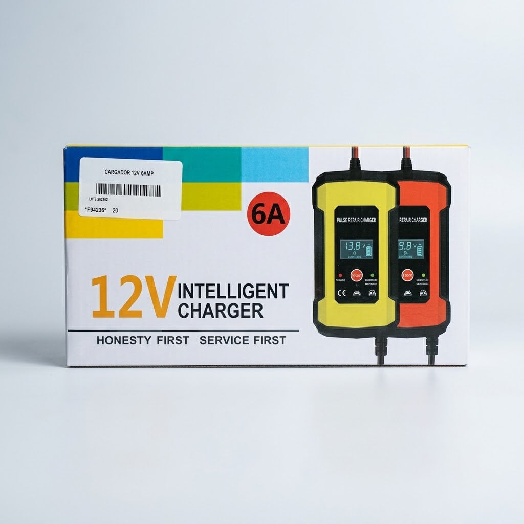 Cargador Inteligente de Bateria Para Carro 12V 6AMP Scorp