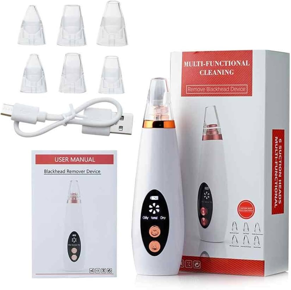 EXTRACTOR DE PUNTOS NEGROS RECARGABLE DIFERENTES PUNTAS