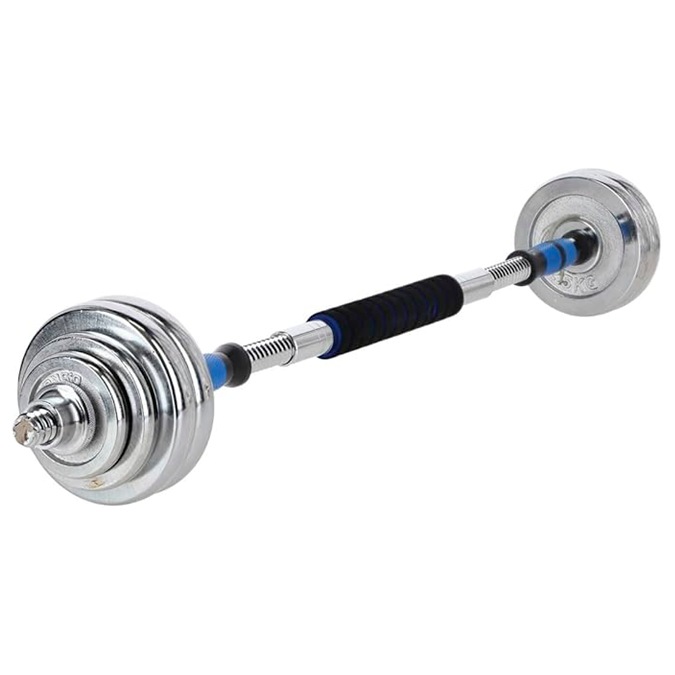 Kit De Mancuernas Y Barra Ajust De 30kg De Metal Con Estuche