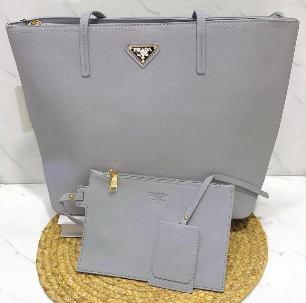 SET DE CARTERA ELEGANTE EN COLOR GRIS