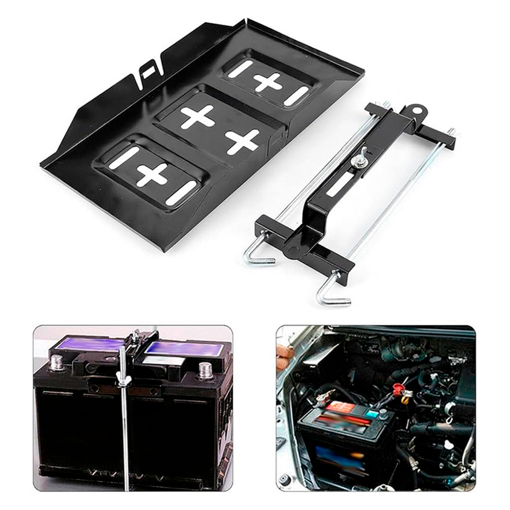 BANDEJA UNIVERSAL BASE PARA BATERÍAS DE CARROS AJUSTABLE