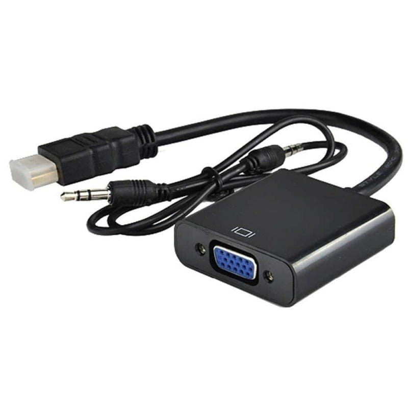 Adaptador Convertidor De Señales Hdmi A Vga Video Audio Tv