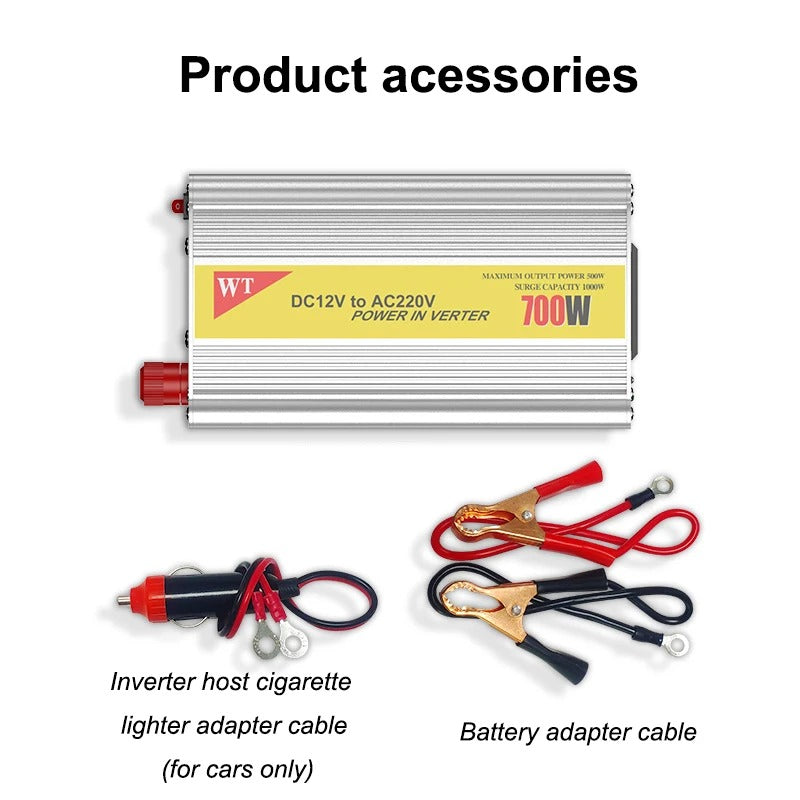 INVERSOR DE CORRIENTE 12V A 110V 220V 700W