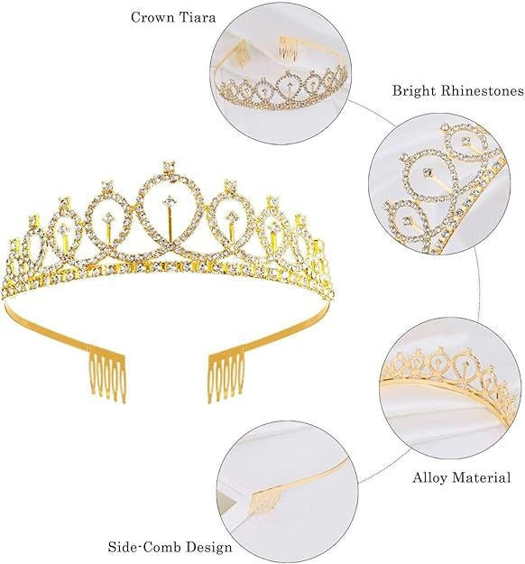 Coronas Para Reinas Metálicas Con Brillantes Tipo Cintillo
