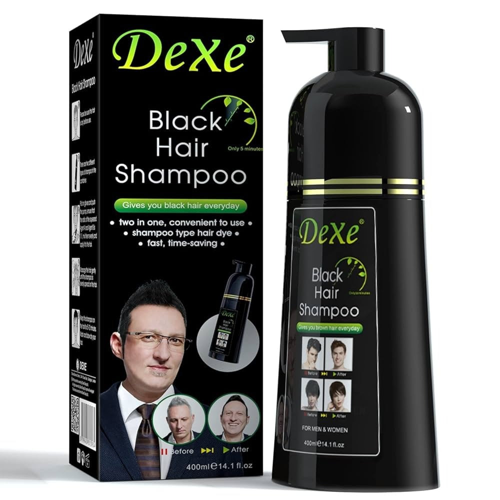 Shampoo Para Cabello Negro Tinte Instantáneo Anti Canas