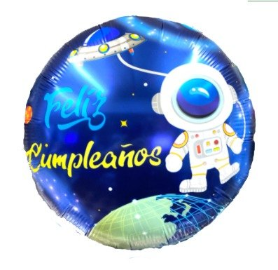 GLOBO METALIZADO 18 INCH FELIZ CUMPLEANOS ASTRONAUTA