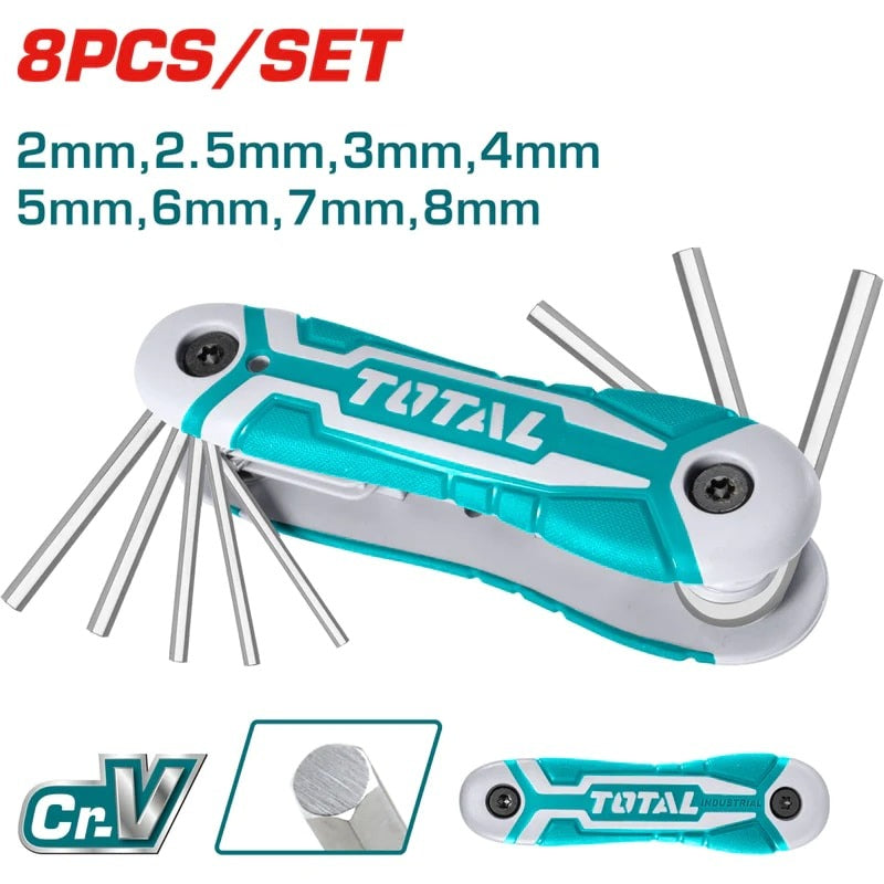 JUEGO DE LLAVES ALLEN 8 PIEZAS TIPO NAVAJA TOTAL TOOLS