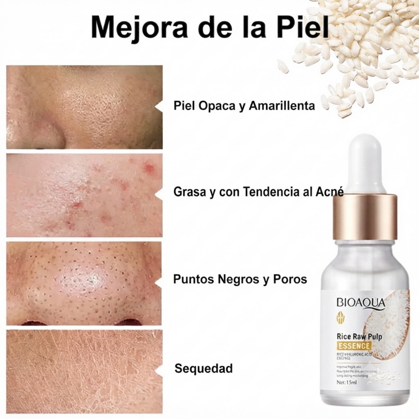 Serum Facial Arroz Bioaqua Ácido hialuronico