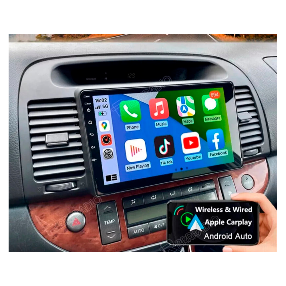 Reproductor Pantalla Android 9 Toyota Camry Lumiere 4+64gb