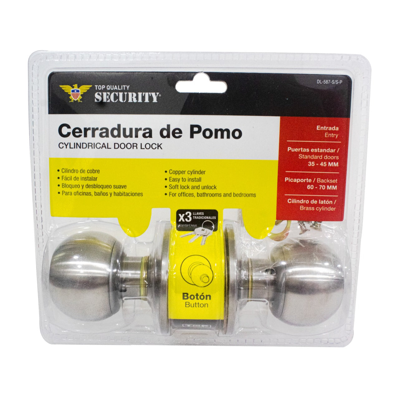 Cerradura De Pomo Fácil De Instalar Security Top Quality