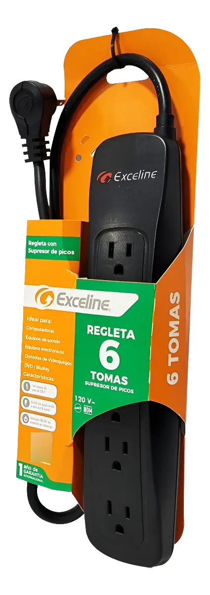 Regleta Multitoma 6 Tomas Con Supresor De Picos Protección