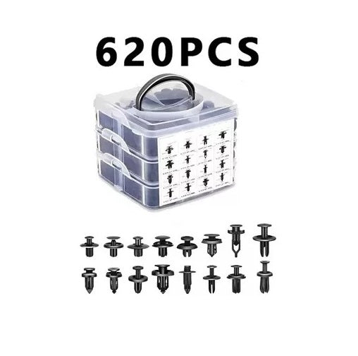 SET DE GRAPAS PLASTICAS PARA CARROCERIA DE 620 PIEZAS