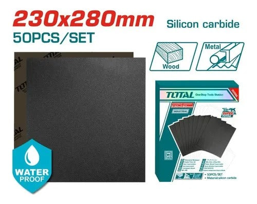 Papel De Lijas N 80 Resistente Waterproof 230x280mm Total Tool