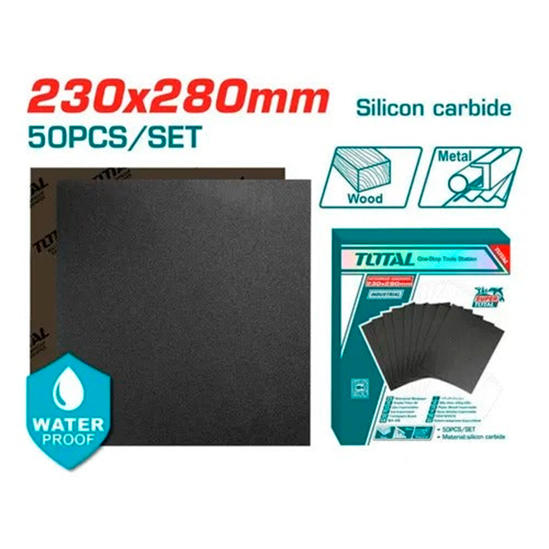 Papel De Lijas N 80 Resistente Waterproof 230x280mm Total Tool