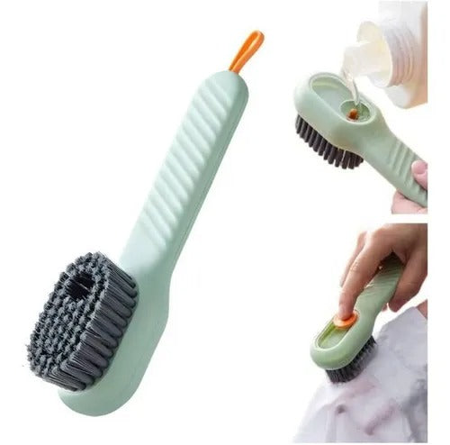 Mini Cepillo Plástico Para Lavar Con Dispensador De Jabón