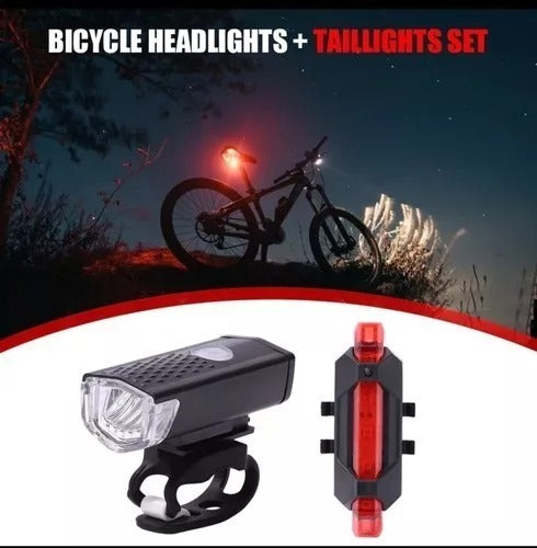 LUCES LED TRASERA Y DELANTERA PARA BICICLETAS RECARGABLES USB