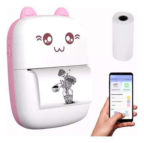 MINI IMPRESORA TÉRMICA EN FORMA DE GATO RECARGABLE USB