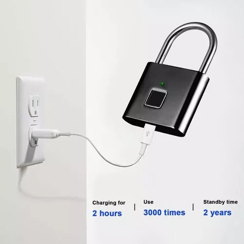CANDADO INTELIGENTE BIOMÉTRICO USB A PRUEBA DE AGUA