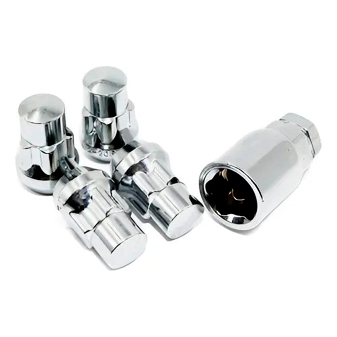 Set De Seguros Para Rin De 12 X 1.50 Mm 4 Tuercas Cromadas