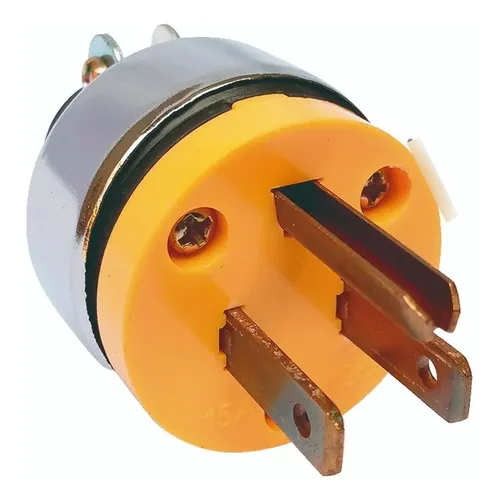 Enchufe Metálico Macho 2 Polos + Tierra 15 Amperios Troen 125v