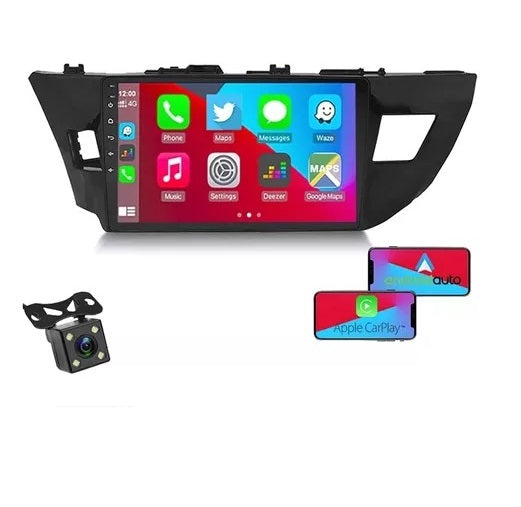 COMBO DE PANTALLA ANDROID 10" CON CARETA ADAPTADOR Y CAMARA DE RETROCESO PARA TOYOTA COROLLA 2014