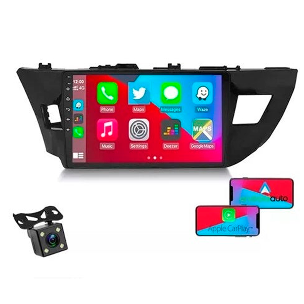 COMBO DE PANTALLA ANDROID 10" CON CARETA ADAPTADOR Y CAMARA DE RETROCESO PARA TOYOTA COROLLA 2014