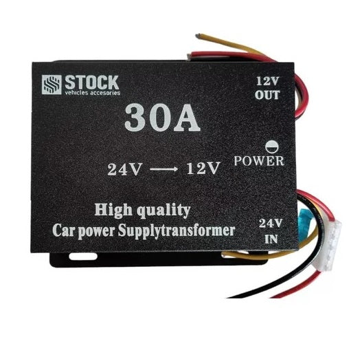 CONVERTIDOR DE VOLTAJE DC24V - DC12V 30 AMPERIOS SONIDO