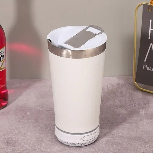 Vaso Termico Con Corneta Bluetooth Y Destapador De Cerveza