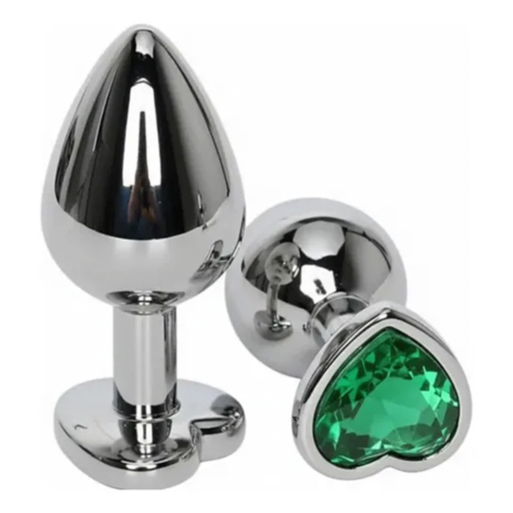 PLUG ESTIMULADOR ANAL METALICO CON JOYA SEX SHOP