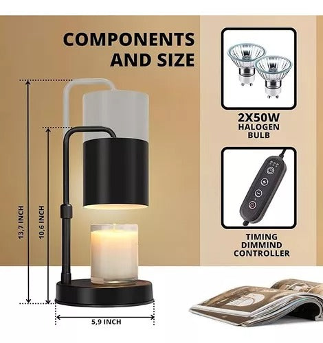 LAMPARA ELEGANTE CALENTADORA DE VELAS AJUSTABLE