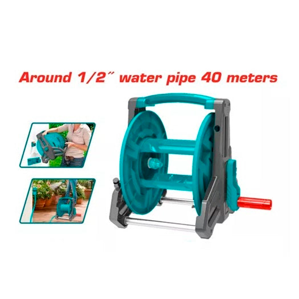 Carrete Para Manguera De Riego Agua Pcv De 1/2 40m Total
