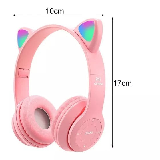 AUDÍFONOS BLUETOOTH OREJAS DE GATOS CON LUCES
