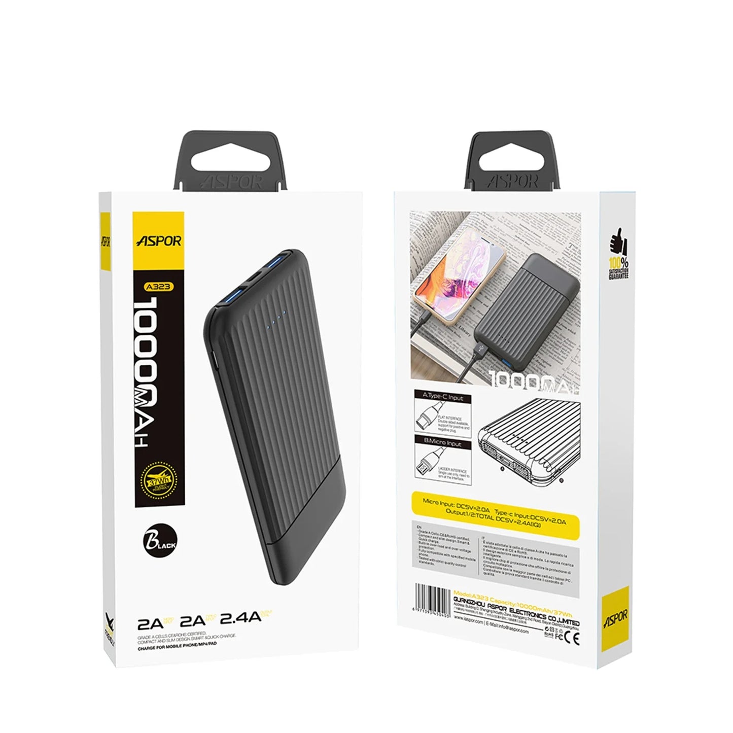 POWER BANK DE 10.000mAh CARGADOR INALAMBRICO TIPO C - USB