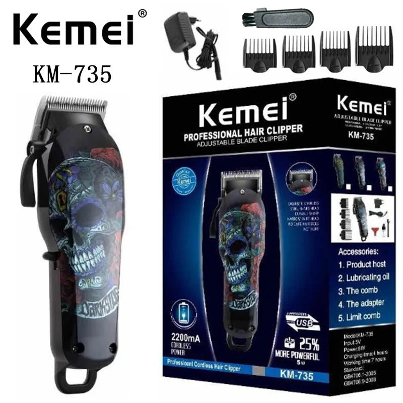 MÁQUINA DE AFEITAR RECARGABLE KEMEI PROFESIONAL