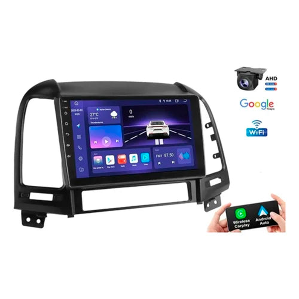 Reproductor Pantalla Android 9 Hyundai Santa Fe 2007 4+64gb
