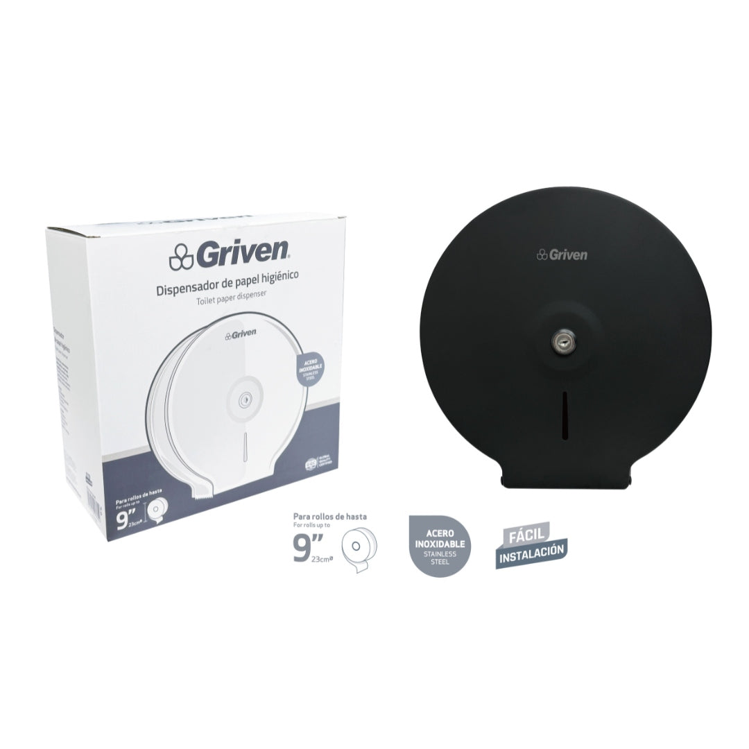 Dispensador De Papel Higiénico De Acero Griven De 9 Pulgadas