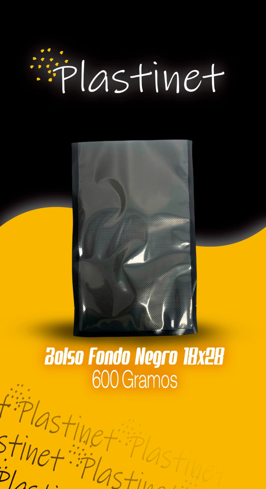 BOLSAS FONDO NEGRO 18X28/80MICRAS x 100unidades