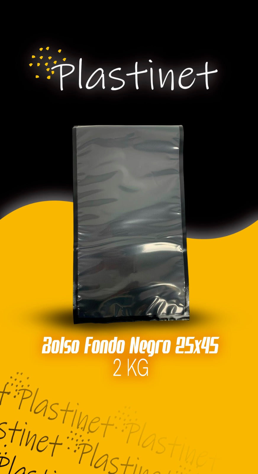 BOLSAS FONDO NEGRO 25x45/100micras 100unidades