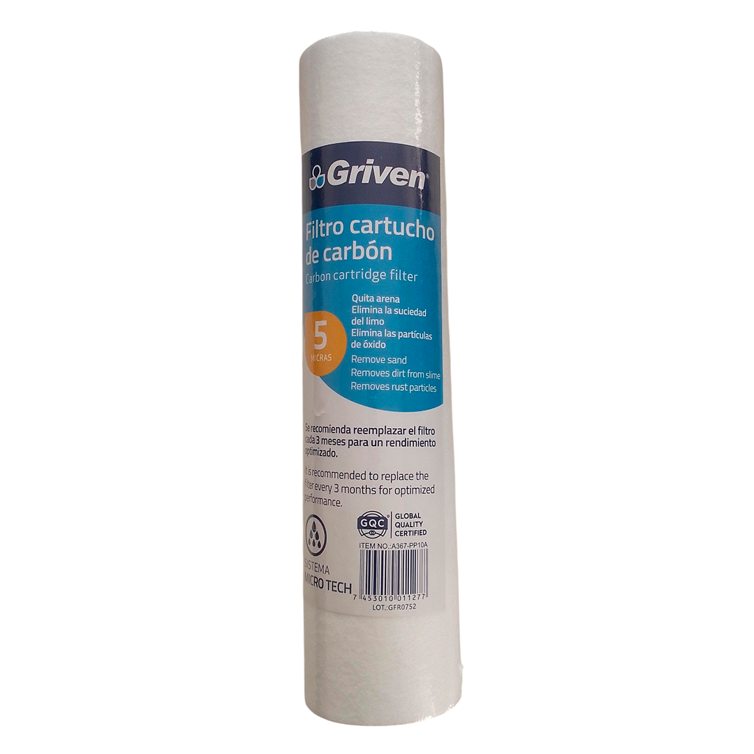Filtro Cartucho De Carbón De Polipropileno 5 Micras Griven