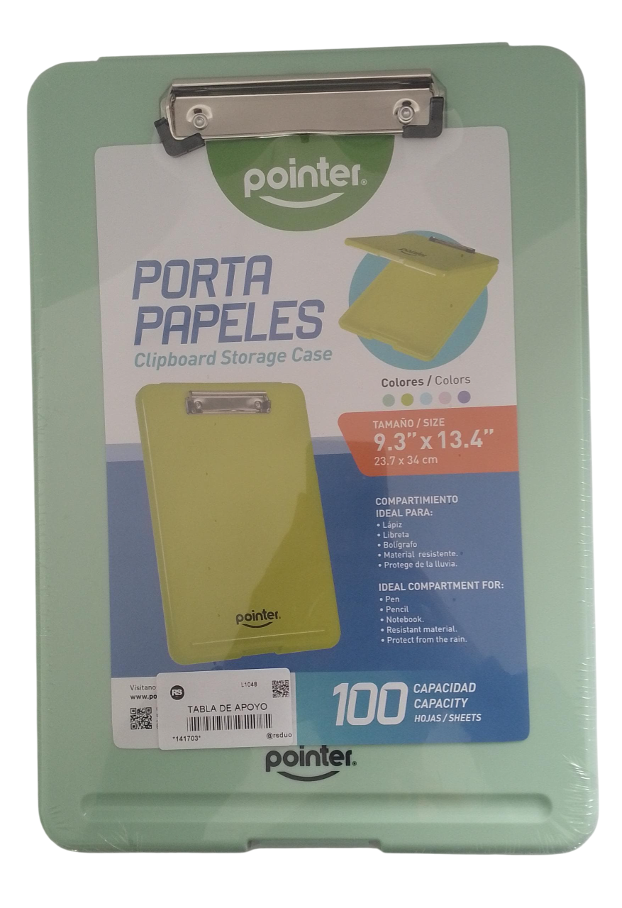 Tabla Porta Papeles Colores Pasteles Pointer De 23.7 X 34 Cm