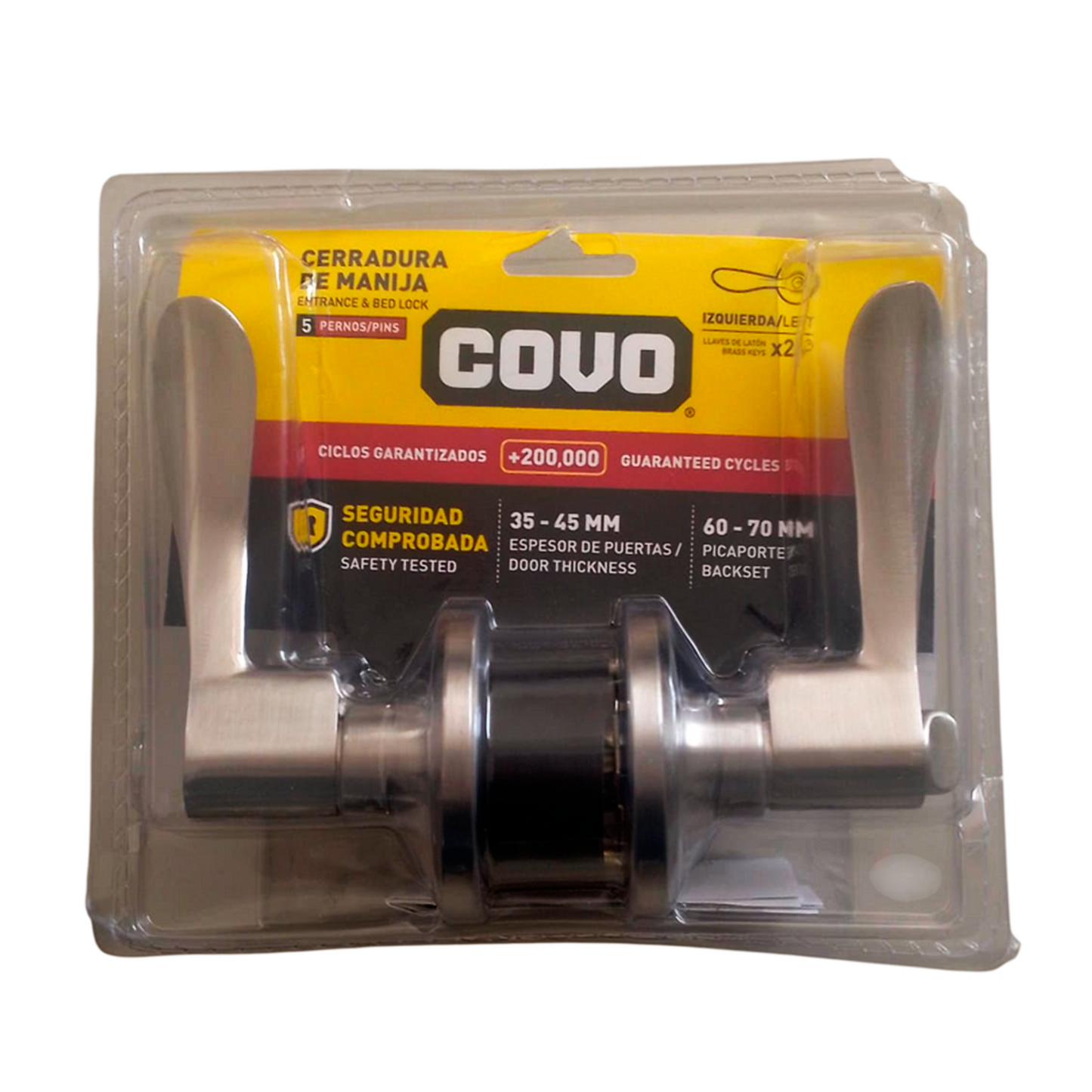 Cerradura Con Manilla Curva Covo 60 - 70mm Picaporte Puertas