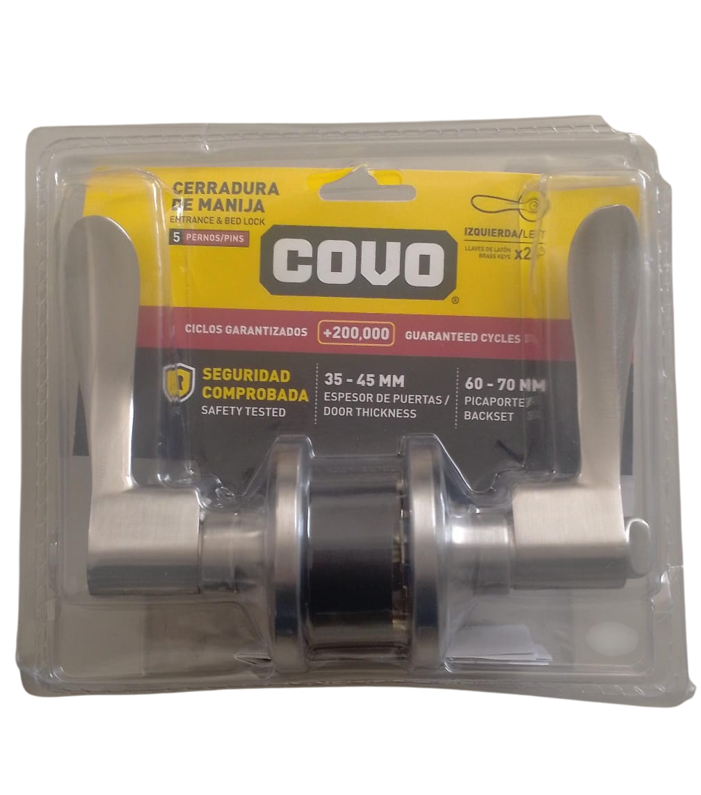 Cerradura Con Manilla Curva Covo 60 - 70mm Picaporte Puertas