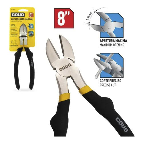 Alicate Pinza De Corte Diagonal 8 Pulgadas Marca Covo Cromado