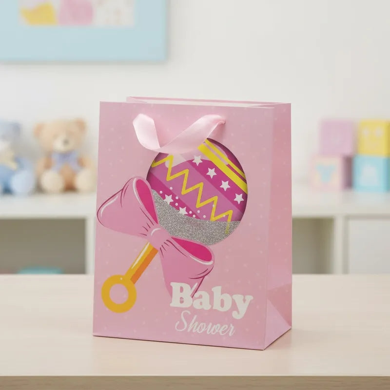 Bolsa De Regalo Tamaño Grande Motivo Baby Shower Niña Niño