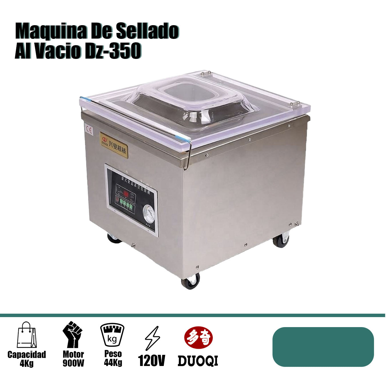 Maquina Sellado Vacío Dentro Cámara Dz-350 Semi Industrial