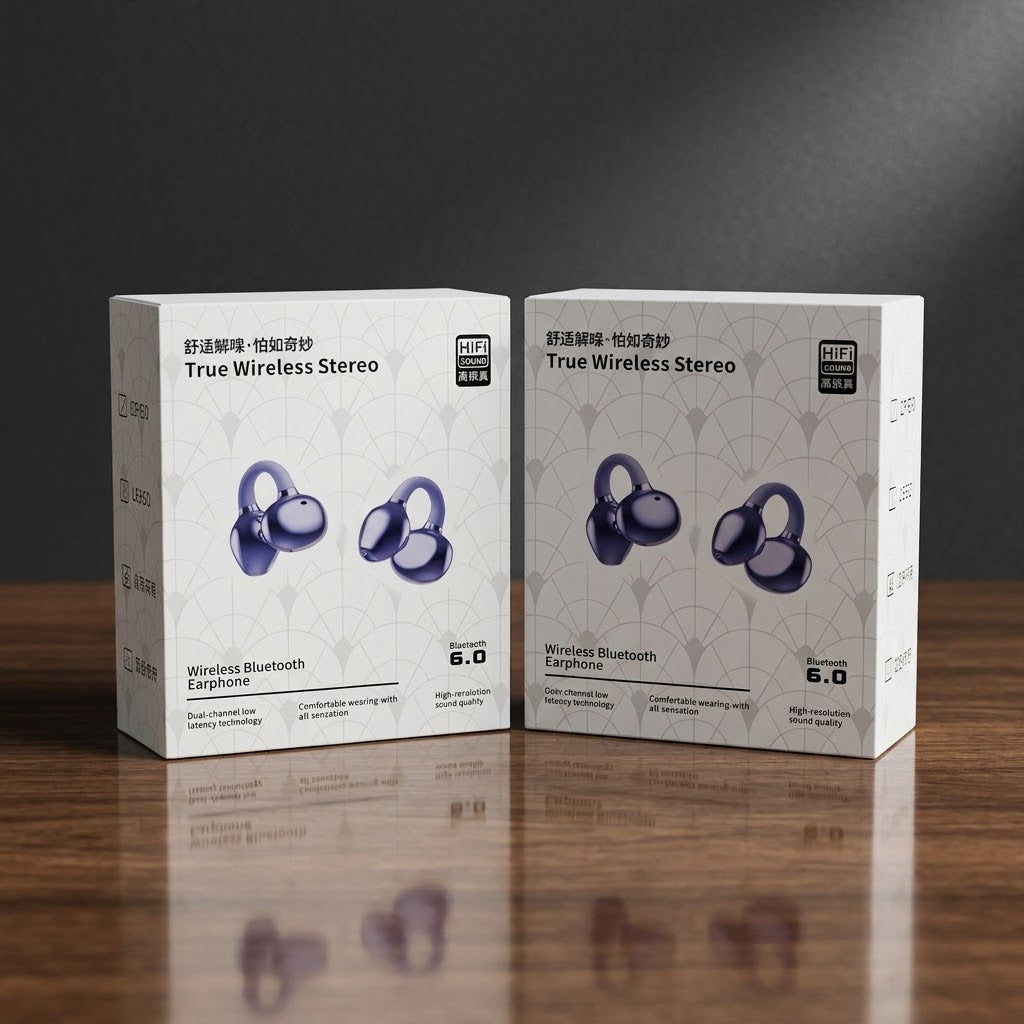 Audífono Earpods Bluetooth Ergonómico Tipo Zarcillos - Dorado